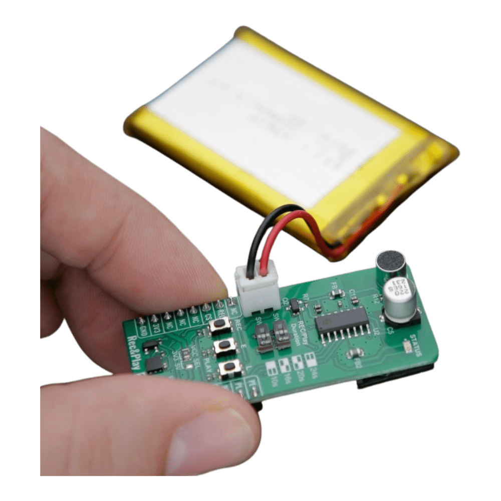 Mikroelektronika d.o.o. MIKROE-6167 Rec&Play 2 Click - Voice Recording and Playback Board for mikroBUS™ Systems - The Debug Store UK