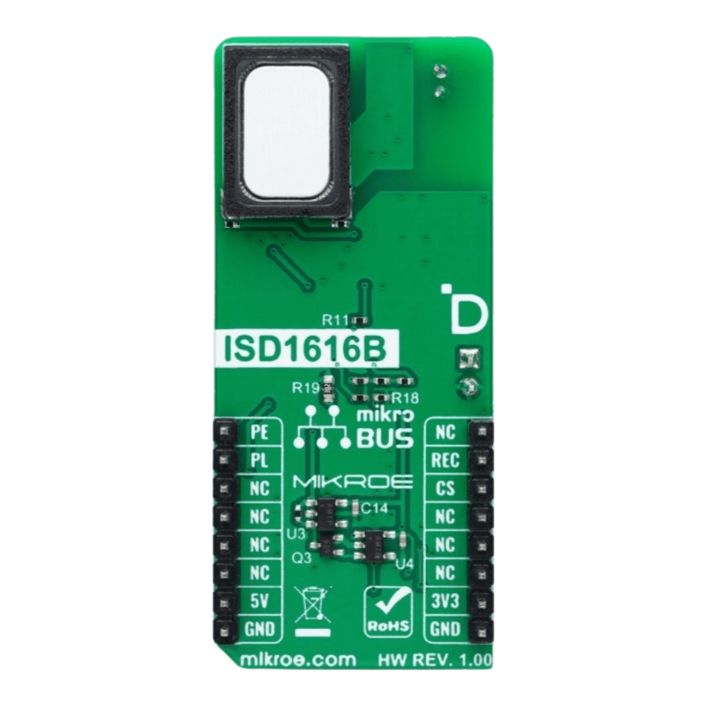 Mikroelektronika d.o.o. MIKROE-6167 Rec&Play 2 Click - Voice Recording and Playback Board for mikroBUS™ Systems - The Debug Store UK