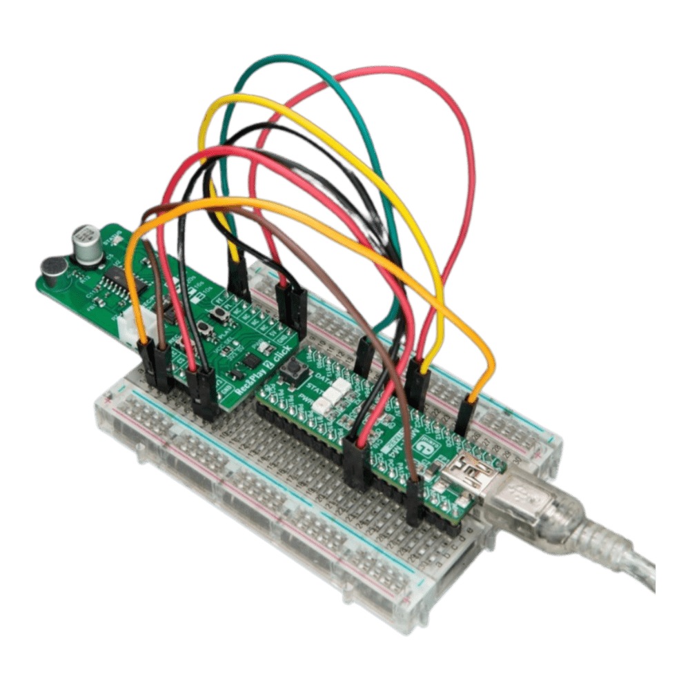 Mikroelektronika d.o.o. MIKROE-6167 Rec&Play 2 Click - Voice Recording and Playback Board for mikroBUS™ Systems - The Debug Store UK