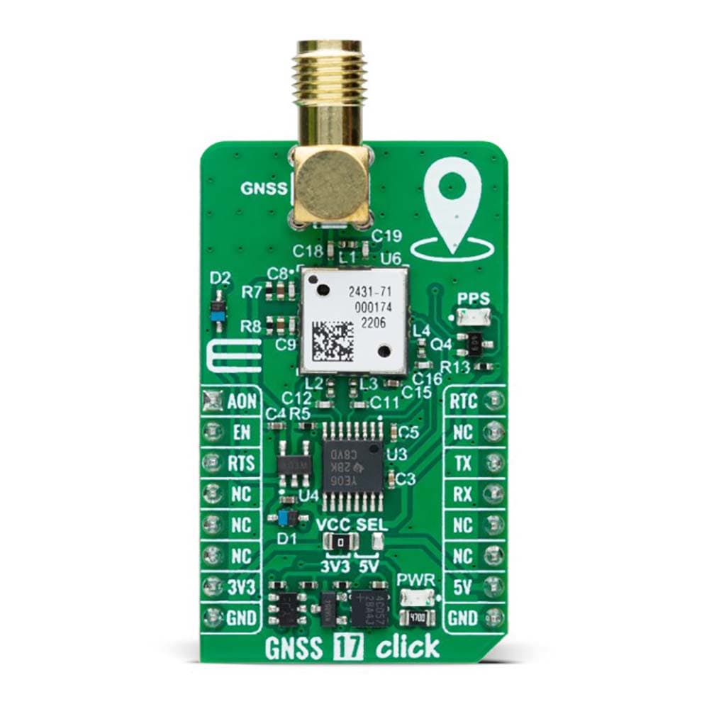 Mikroelektronika d.o.o. MIKROE-6176 GNSS 17 Click Board - Global Navigation and Positioning - The Debug Store UK