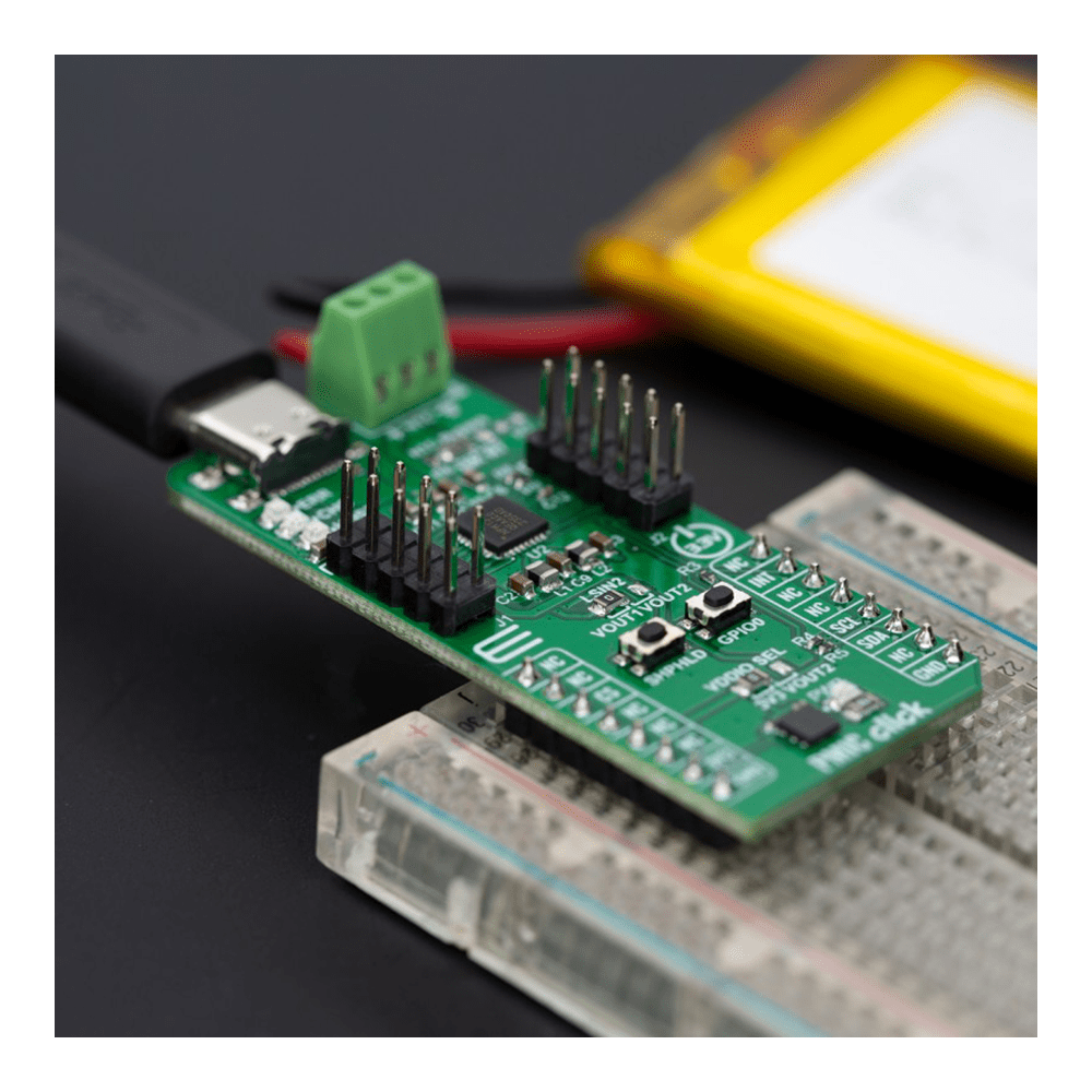 Mikroelektronika d.o.o. MIKROE-6201 PMIC Click Board - Power Management IC Development Board - The Debug Store UK