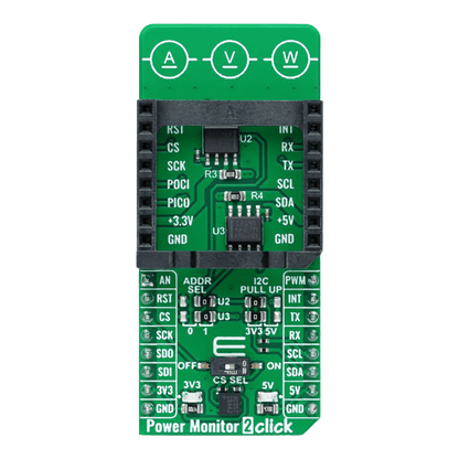 Mikroelektronika d.o.o. MIKROE-6202 Power Monitor 2 Click Board™ - Dual-Rail Power Monitoring for Embedded Systems - The Debug Store UK