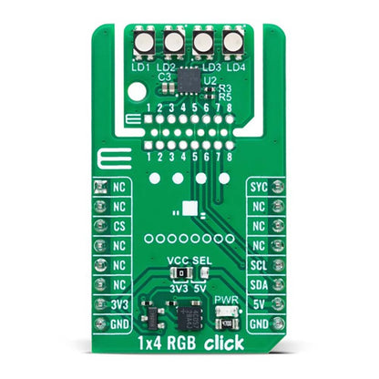 Mikroelektronika d.o.o. MIKROE-6240 1x4 RGB Click Board - The Debug Store UK