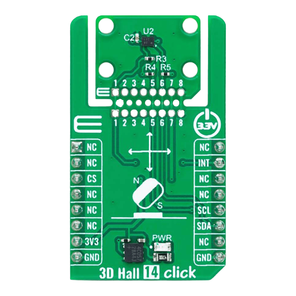 Mikroelektronika d.o.o. MIKROE-6242 3D Hall 14 Click Board - The Debug Store UK