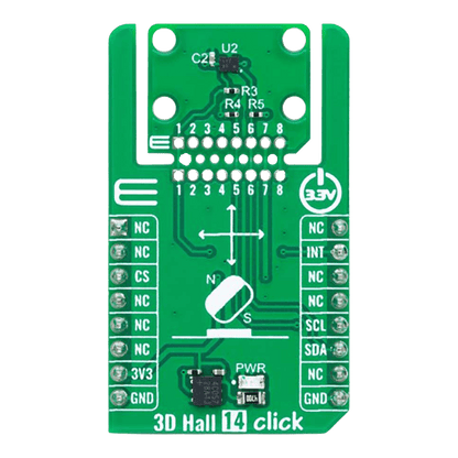 Mikroelektronika d.o.o. MIKROE-6242 3D Hall 14 Click Board - The Debug Store UK