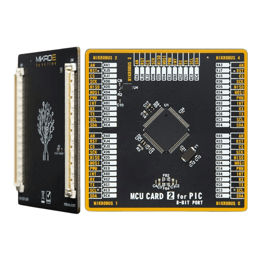 Mikroelektronika d.o.o. MIKROE-6267 MCU CARD 2 for PIC PIC18F86J16 SiBRAIN Card - Standardized Microcontroller Add-on Board - The Debug Store UK