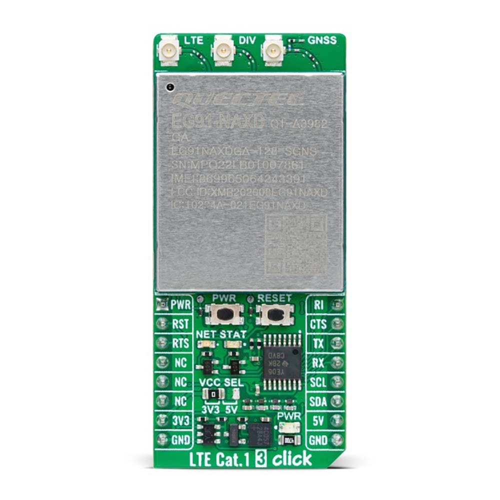 Mikroelektronika d.o.o. MIKROE-6277 LTE CAT.1 3 4G Modem Click Board (North America) - The Debug Store UK