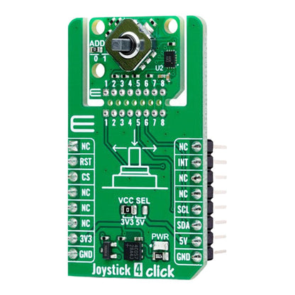 Mikroelektronika d.o.o. MIKROE-6279 Joystick 4 Click Board - Versatile 2-Axis Analog Joystick Module - The Debug Store UK