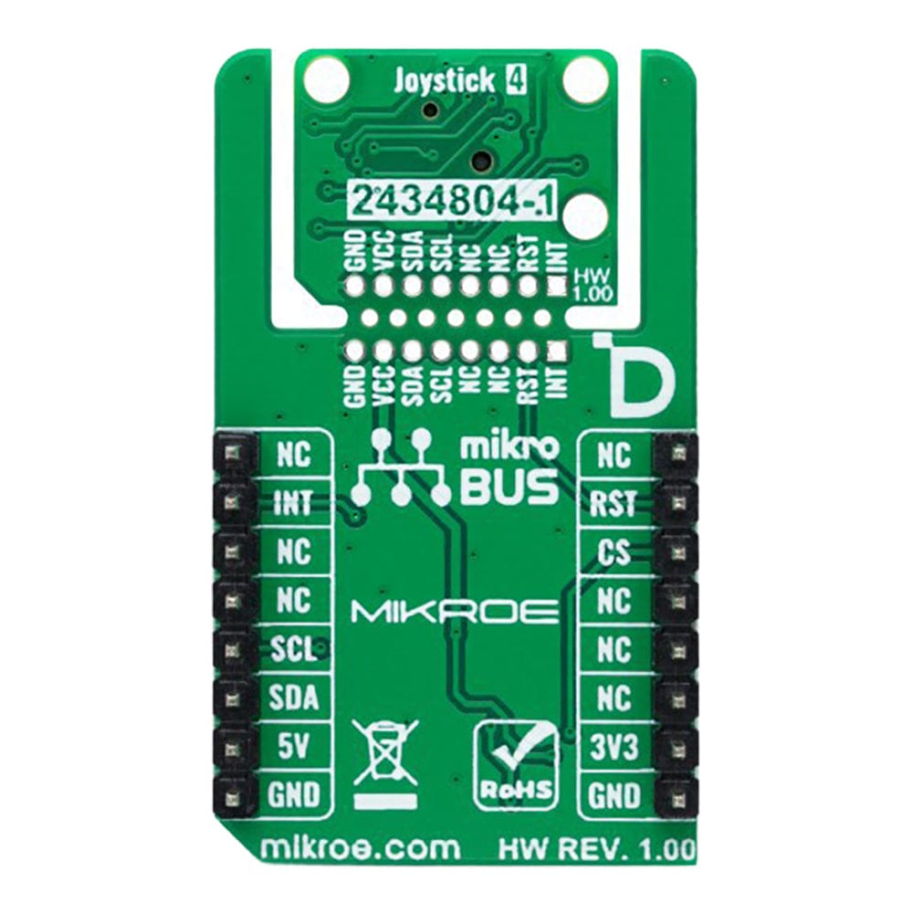 Mikroelektronika d.o.o. MIKROE-6279 Joystick 4 Click Board - Versatile 2-Axis Analog Joystick Module - The Debug Store UK