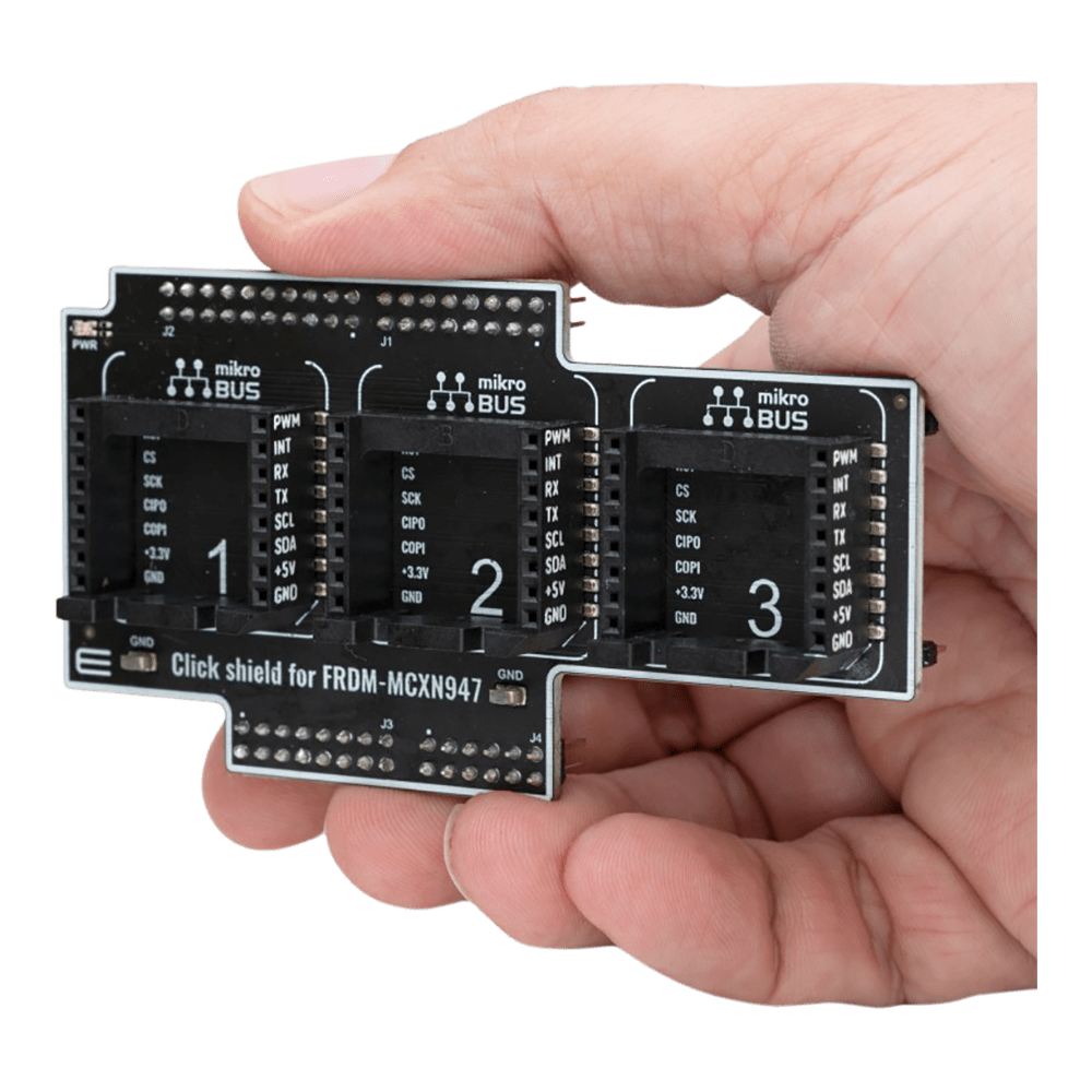 Mikroelektronika d.o.o. MIKROE-6291 Click Shield for FRDM-MCXN947 - Expand Your NXP Development Board - The Debug Store UK