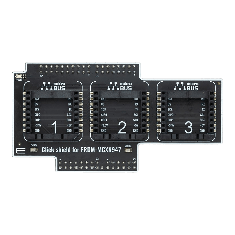 Mikroelektronika d.o.o. MIKROE-6291 Click Shield for FRDM-MCXN947 - Expand Your NXP Development Board - The Debug Store UK