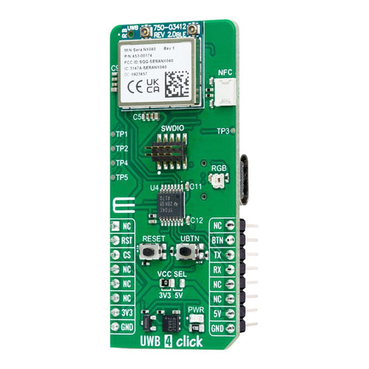 Mikroelektronika d.o.o. MIKROE-6305 UWB 4 Click Board™ UWB 4 Click Board™: Ultra-Wideband Precision Positioning and Communication Module - The Debug Store UK