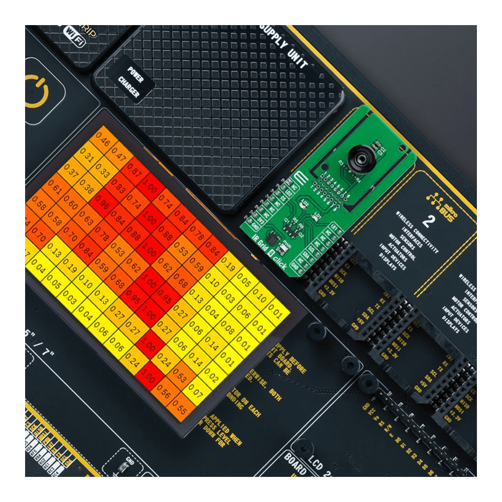 Mikroelektronika d.o.o. MIKROE-6306 IR Grid 4 Click Board™ - High-Precision Thermal Imaging for Engineers - 192-Pixel IR Array - The Debug Store UK