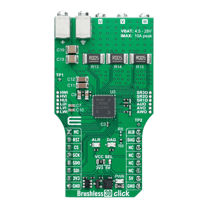 Mikroelektronika d.o.o. MIKROE-6337 Brushless 30 Click Board - Precision Brushless Motor Control Board for Automotive Applications - The Debug Store UK