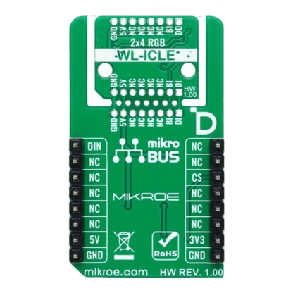 Mikroelektronika d.o.o. MIKROE-6378 2x4 RGB Click - Compact RGB LED Matrix for Embedded Projects - The Debug Store UK