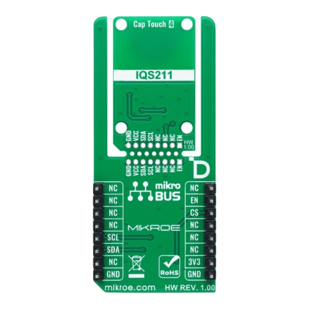 Mikroelektronika d.o.o. MIKROE-6399 Cap Touch 4 Click Board™ - Capacitive Touch Controller for Embedded Applications - The Debug Store UK