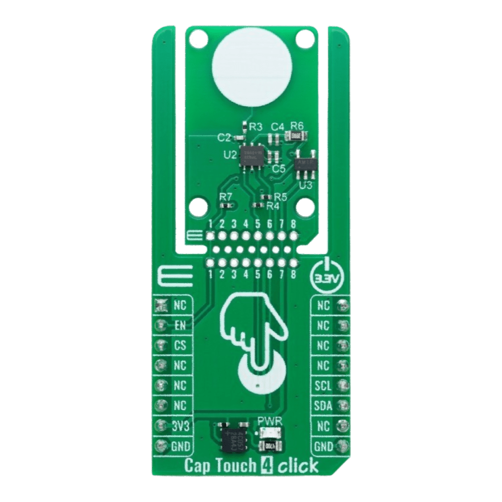 Mikroelektronika d.o.o. MIKROE-6399 Cap Touch 4 Click Board™ - Capacitive Touch Controller for Embedded Applications - The Debug Store UK