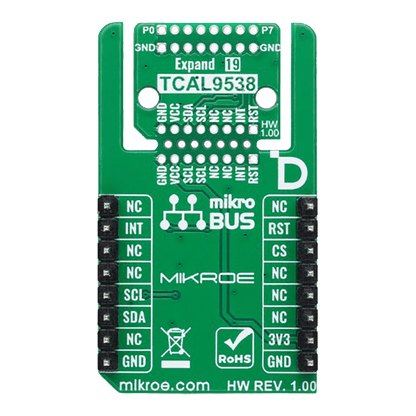 Mikroelektronika d.o.o. MIKROE-6400 Expand 19 Click Board™ - 8-Bit I2C I/O Expander with Flexible Positioning - The Debug Store UK