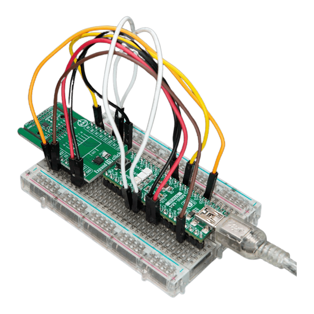 Mikroelektronika d.o.o. MIKROE-6400 Expand 19 Click Board™ - 8-Bit I2C I/O Expander with Flexible Positioning - The Debug Store UK