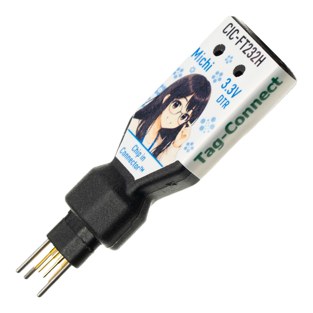 Tag-Connect TC2030-NL-CIC-FT232H-3V3-DTR Chip-in-Connector, front