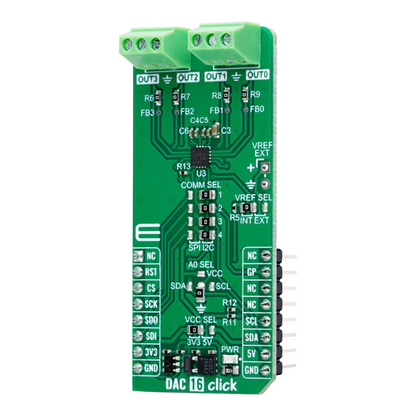 DAC 16 Click Board™ - 12-bit Precision DAC for Voltage and Current Output Applications