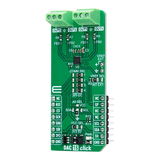 DAC 16 Click Board™ - 12-bit Precision DAC for Voltage and Current Output Applications