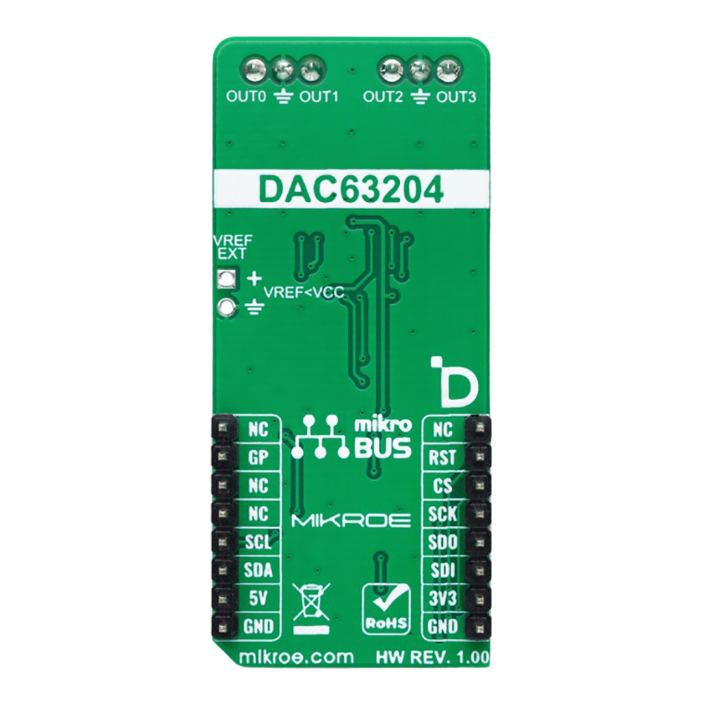 DAC 16 Click Board™ - 12-bit Precision DAC for Voltage and Current Output Applications