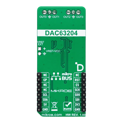 DAC 16 Click Board™ - 12-bit Precision DAC for Voltage and Current Output Applications