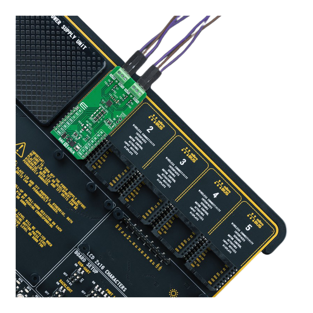 DAC 16 Click Board™ - 12-bit Precision DAC for Voltage and Current Output Applications