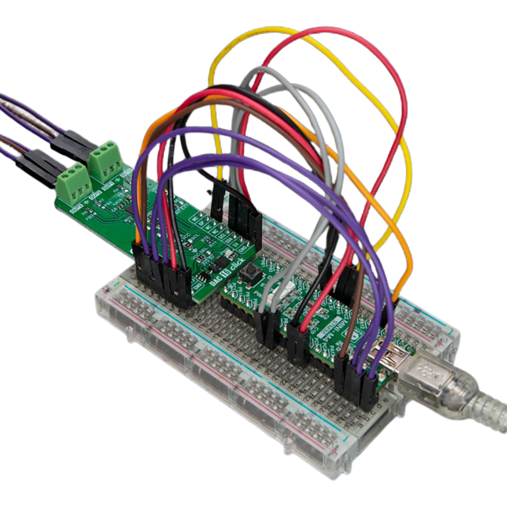 DAC 16 Click Board™ - 12-bit Precision DAC for Voltage and Current Output Applications