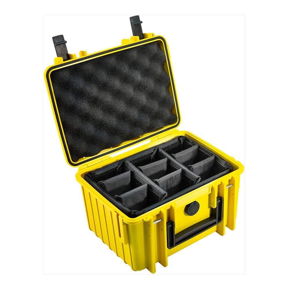 B&W International GmbH Yellow / Padded Dividers BW2000/Y/RPD B&W Type 2000 Rugged Outdoor.Case - The Debug Store UK