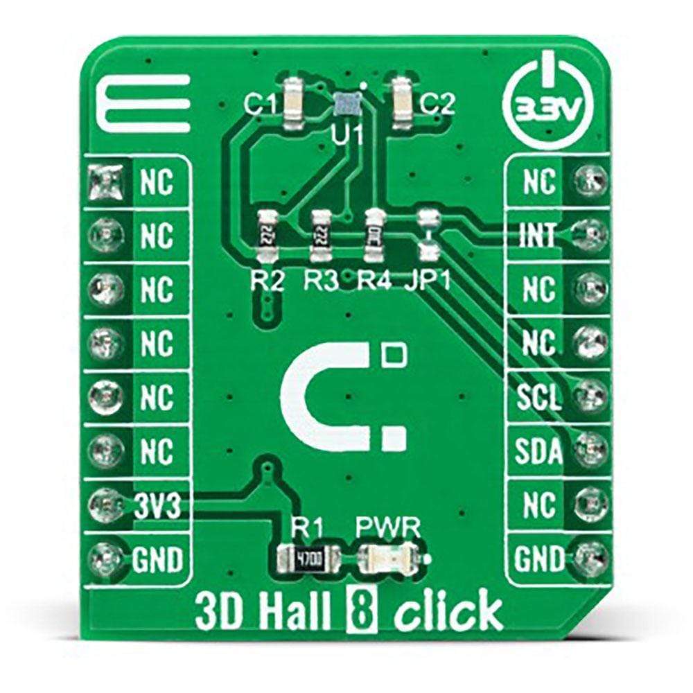 Mikroelektronika d.o.o. MIKROE-4498 3D Hall 8 Click Board - The Debug Store UK