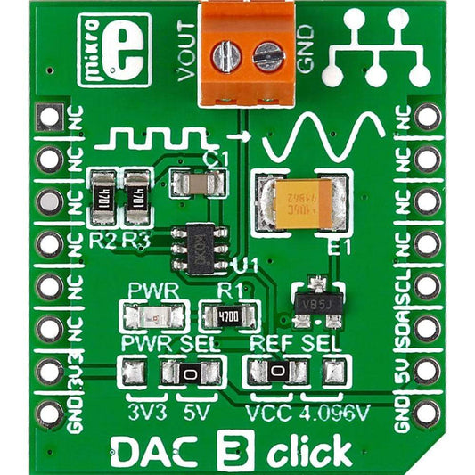 Mikroelektronika d.o.o. MIKROE-2038 DAC 3 Click Board - The Debug Store UK