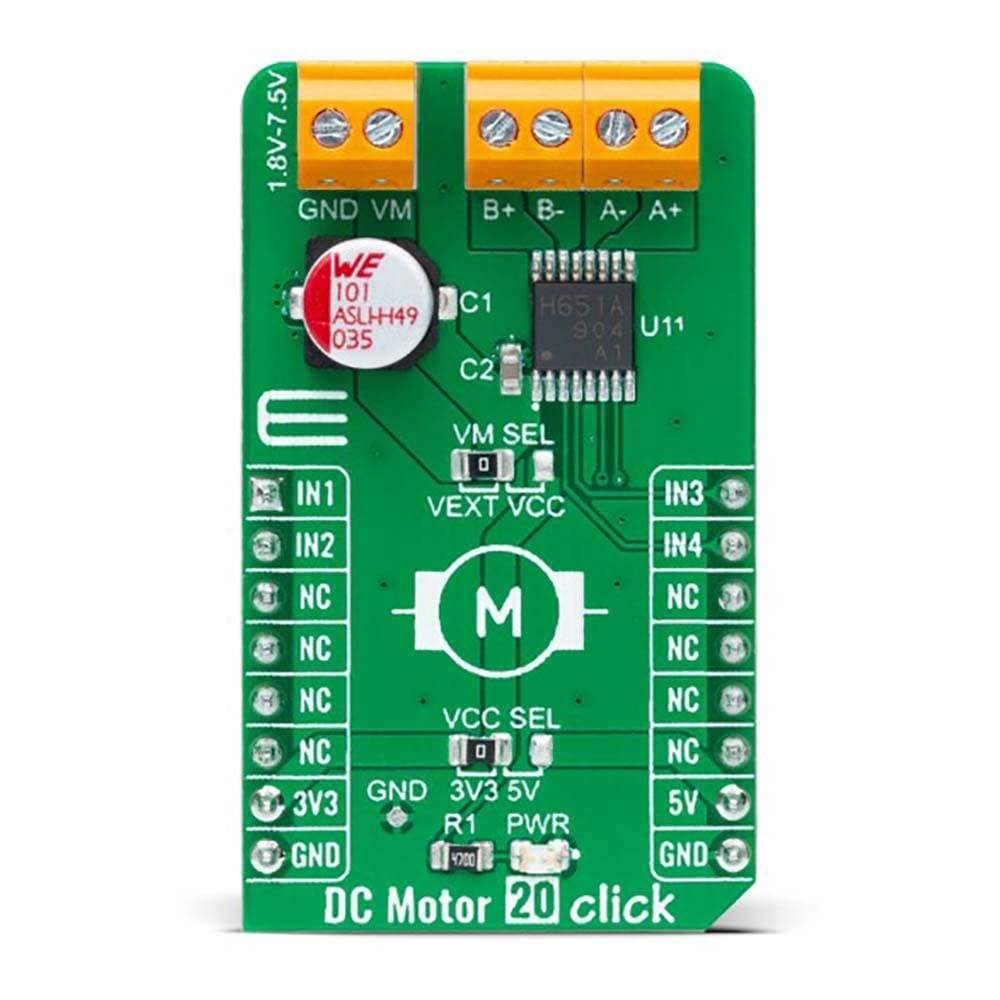 Mikroelektronika d.o.o. MIKROE-4884 DC Motor 20 Click Board - The Debug Store UK
