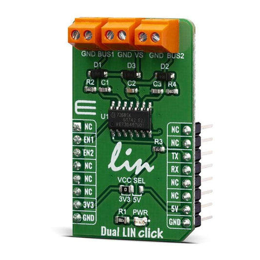 Mikroelektronika d.o.o. MIKROE-3870 Dual LIN Click Board - The Debug Store UK