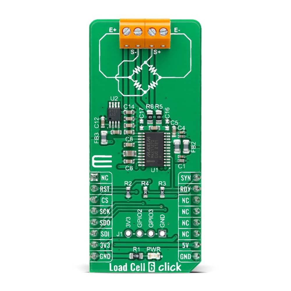 Mikroelektronika d.o.o. MIKROE-4940 Load Cell 6 Click Board - The Debug Store UK