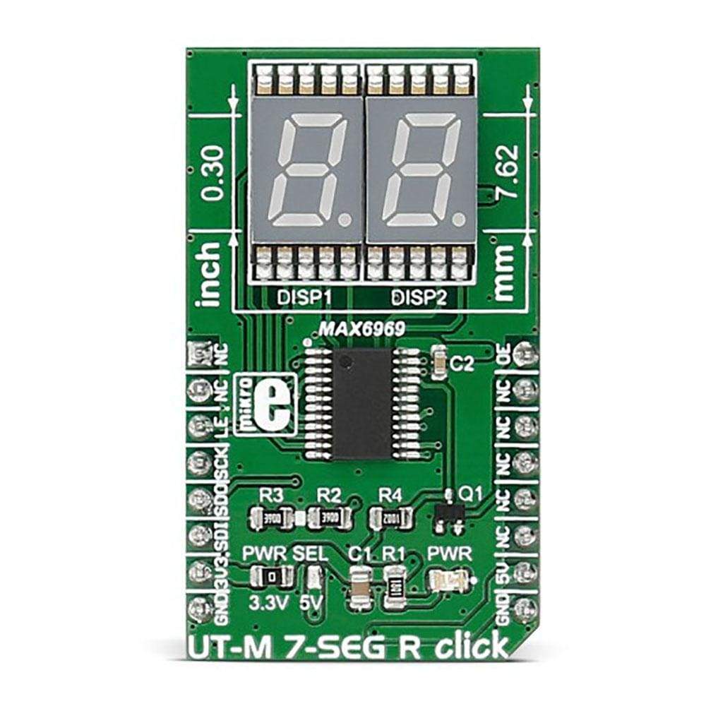 Mikroelektronika d.o.o. MIKROE-2746 UT-M 7-Seg R Click Board - The Debug Store UK