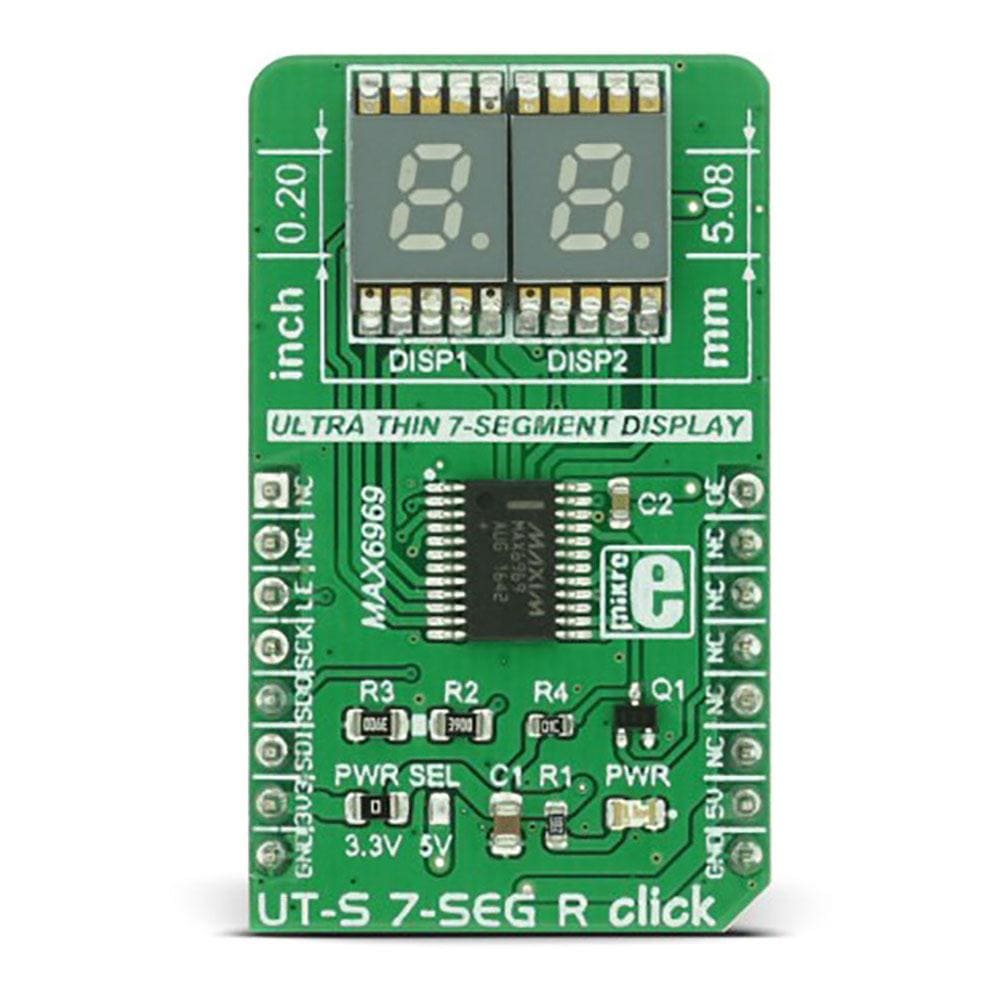 Mikroelektronika d.o.o. MIKROE-2840 UT-S 7-Seg R Click Board - The Debug Store UK