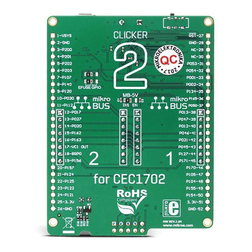 Mikroelektronika d.o.o. MIKROE-2067 Clicker Board 2 for CEC1702 - The Debug Store UK