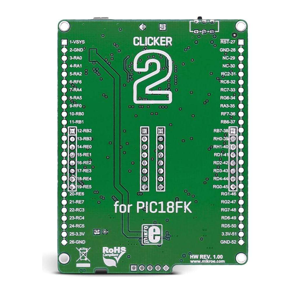 Mikroelektronika d.o.o. MIKROE-2584 Clicker Board 2 for PIC18FK - The Debug Store UK