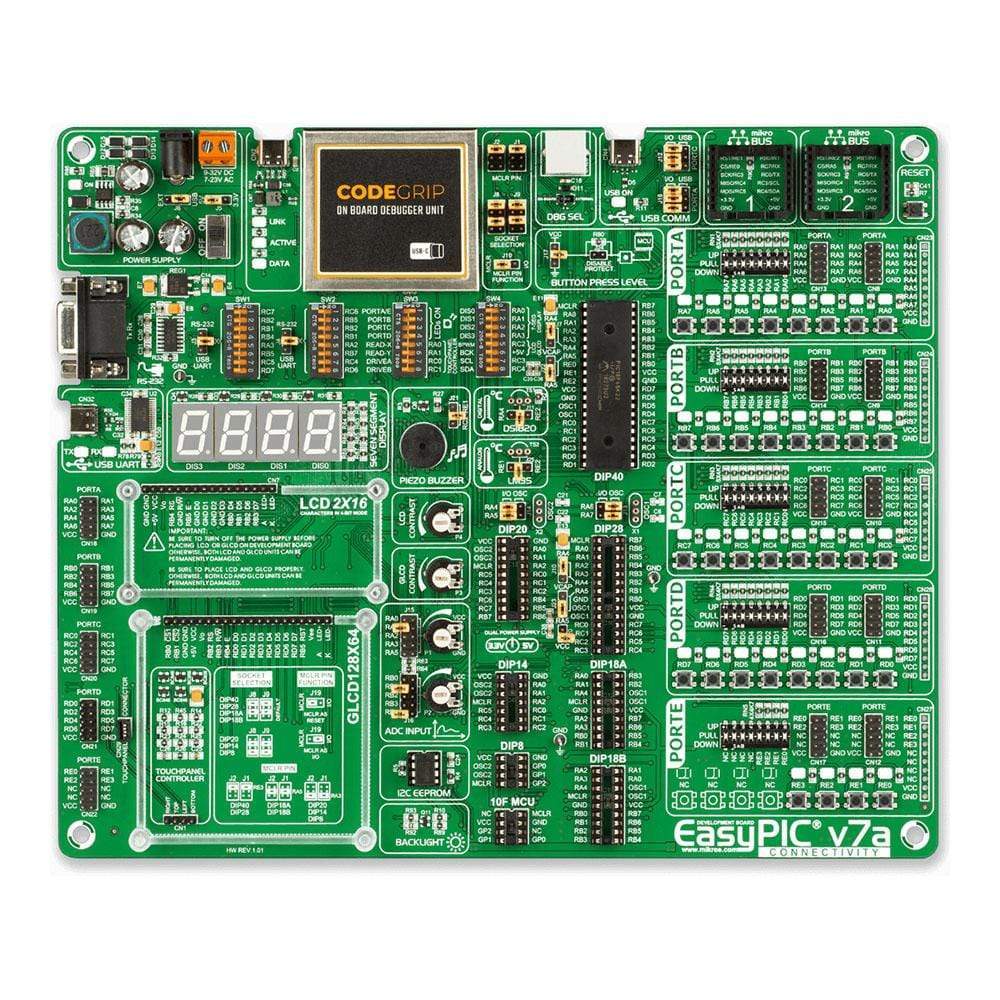 Mikroelektronika d.o.o. MIKROE-4459 EasyPIC v7a PIC Development Board - The Debug Store UK
