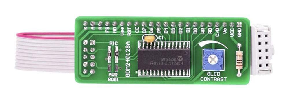 Mikroelektronika d.o.o. MIKROE-155 Serial GLCD 240x128 Adapter Board - The Debug Store UK