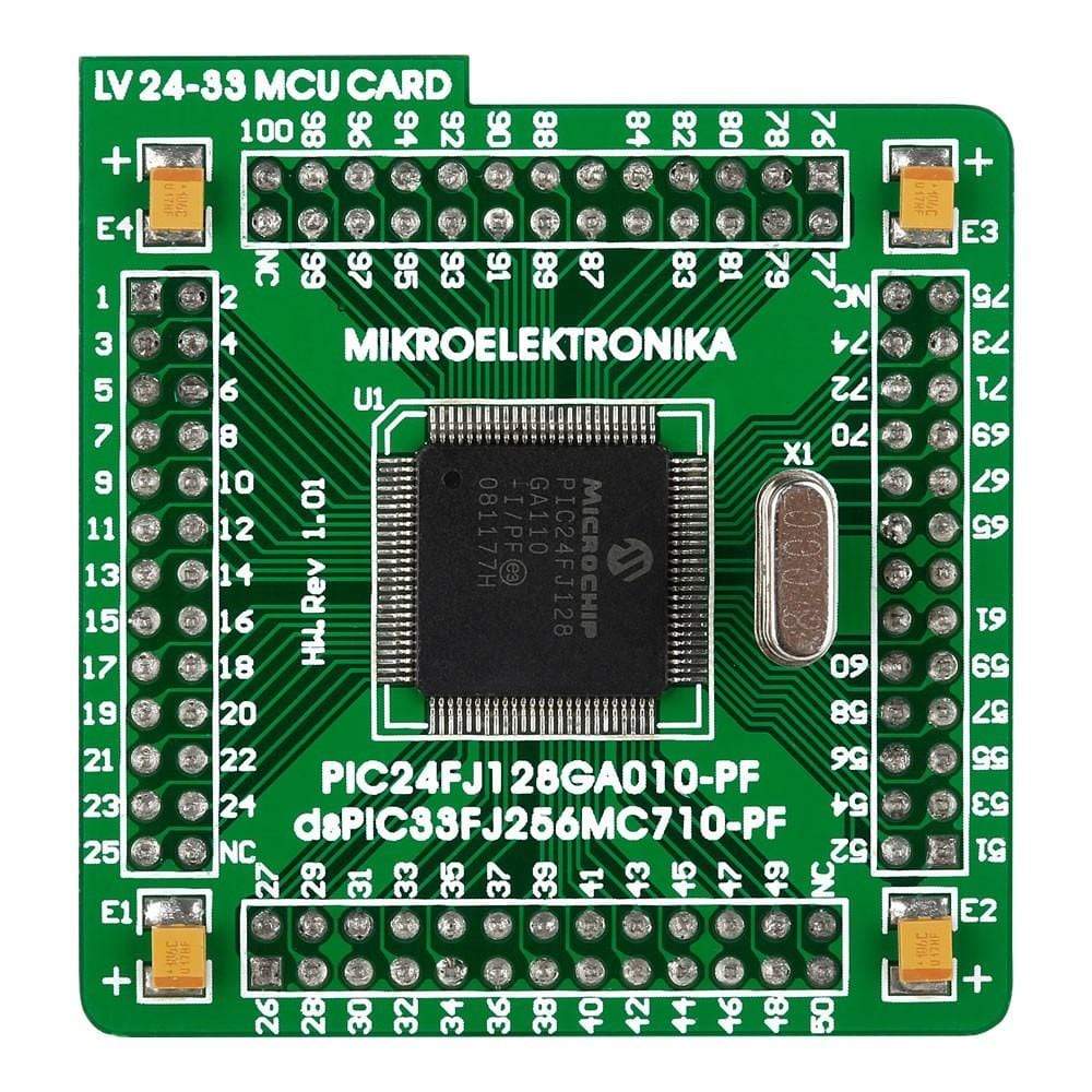 Mikroelektronika d.o.o. MIKROE-795 100-pin MCU Card with PIC24FJ128GA010 - The Debug Store UK