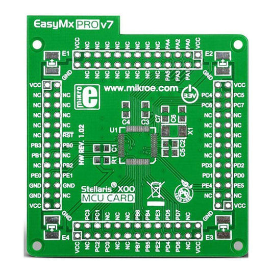 Mikroelektronika d.o.o. MIKROE-1037 EasyMx PRO v7 for Stellaris x00 series empty MCU card for 48-pin TQFP - The Debug Store UK