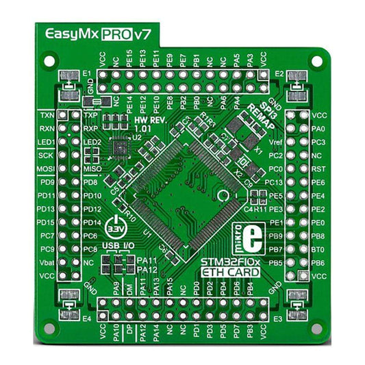 Mikroelektronika d.o.o. MIKROE-1109 EasyMx PRO v7 for STM32 Empty MCU card 100pin TQFP - The Debug Store UK