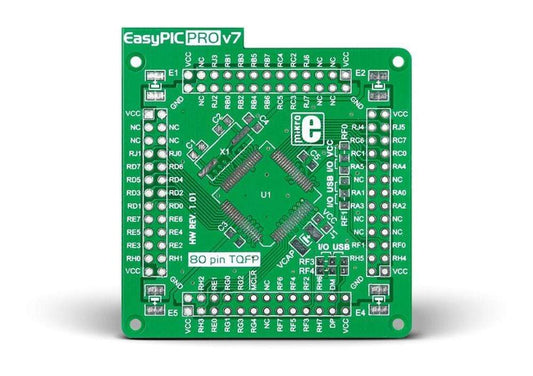 Mikroelektronika d.o.o. MIKROE-1001 EasyPIC PRO v7 Empty MCU card 80pin TQFP - The Debug Store UK