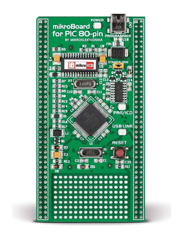 Mikroelektronika d.o.o. MIKROE-707 MikroBoard for PIC 80-pin with PIC18F8520 - The Debug Store UK
