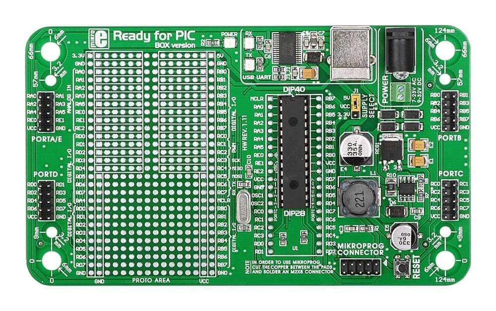 Mikroelektronika d.o.o. MIKROE-1280 Ready for PIC (DIP28) - The Debug Store UK