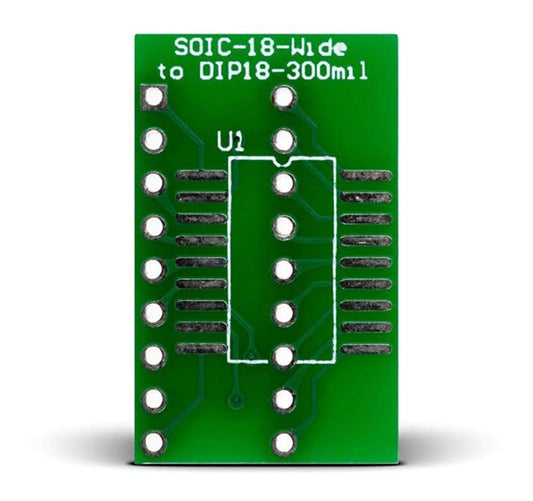 Mikroelektronika d.o.o. MIKROE-296 SOIC-18-Wide to DIP18-300mil Adapter - The Debug Store UK