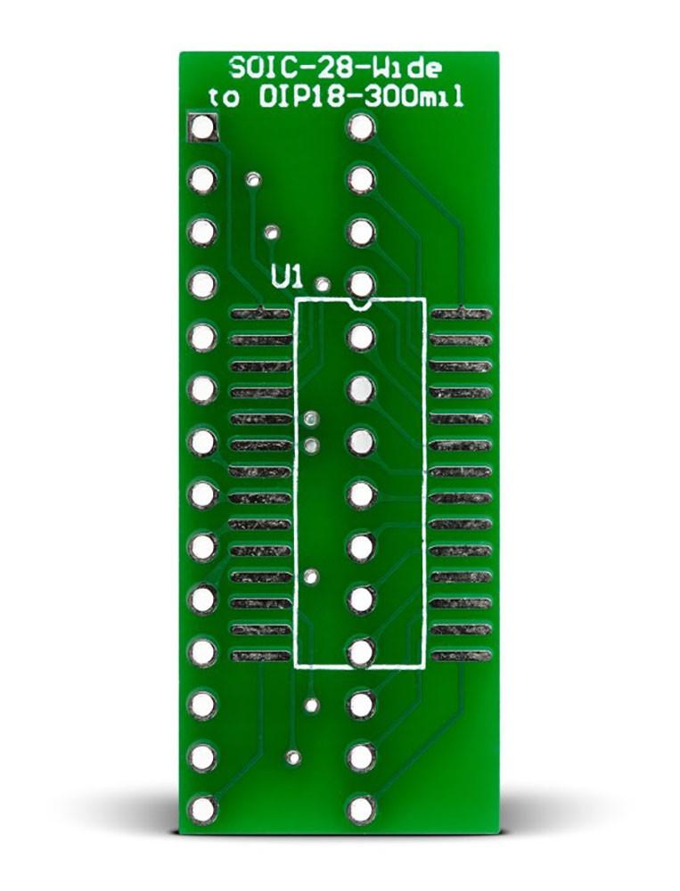 Mikroelektronika d.o.o. MIKROE-298 SOIC-28-Wide to DIP28-300mil Adapter - The Debug Store UK